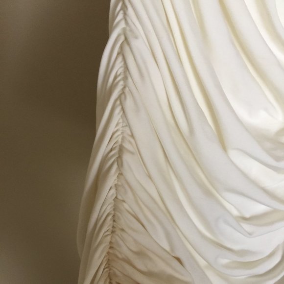 Jane Norman White Ruched One Shoulder Dress - Picture 5 of 7